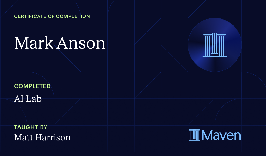 Certificate for AI Lab