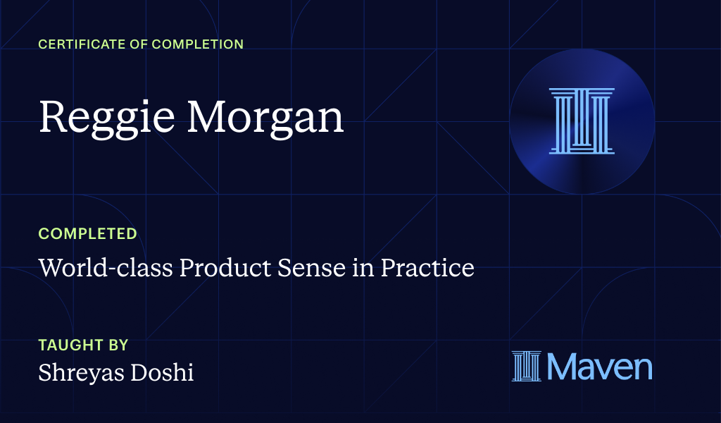 Certificate for World-class Product Sense in Practice