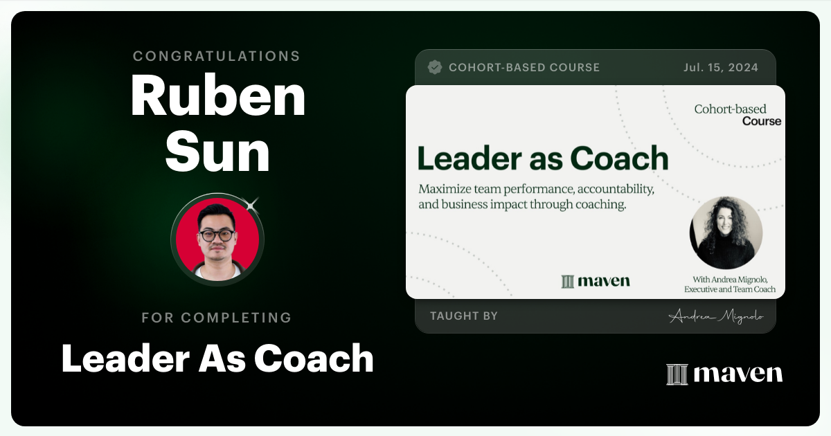 Certificate of Completion for Leader As Coach