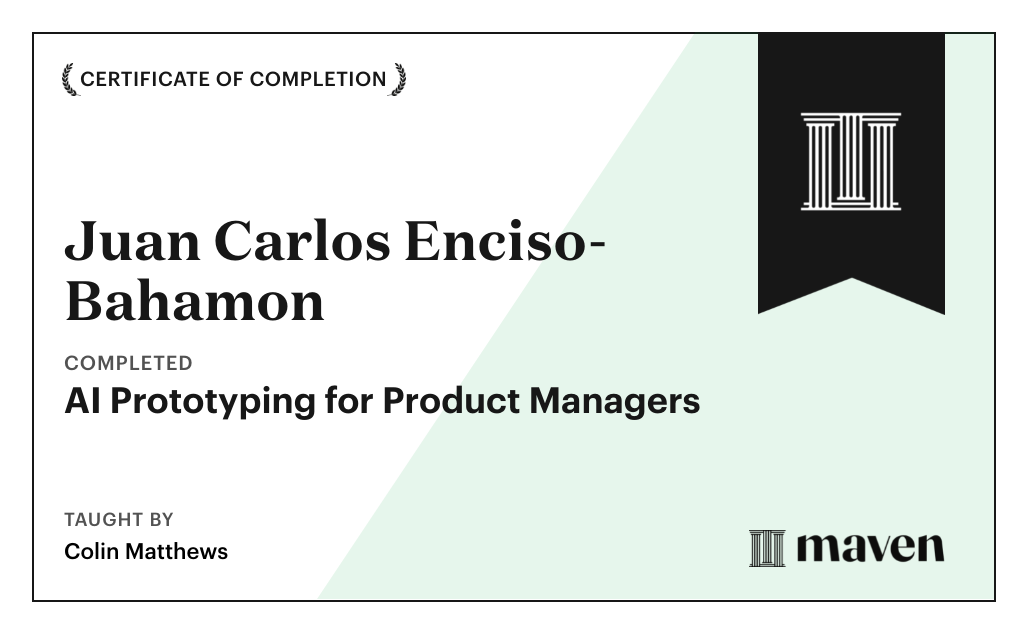 Certificate for AI Prototyping for Product Managers
