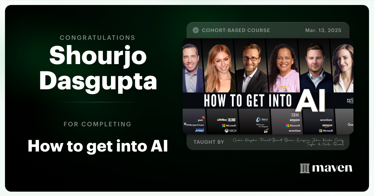 Certificate of Completion for How to get into AI