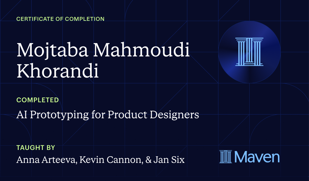 Certificate for AI Prototyping for Designers