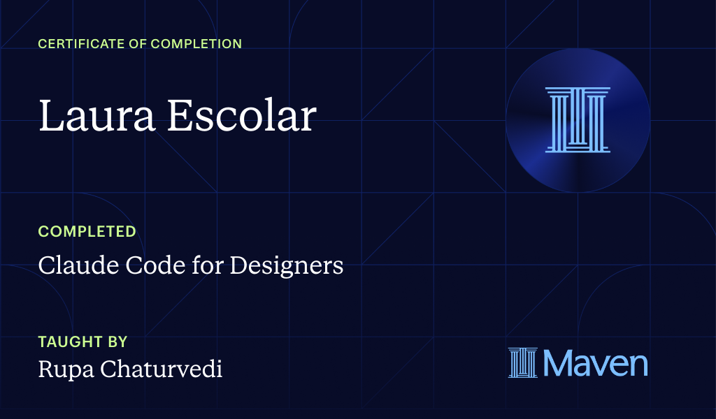 Certificate for Advanced Claude Code for Designers