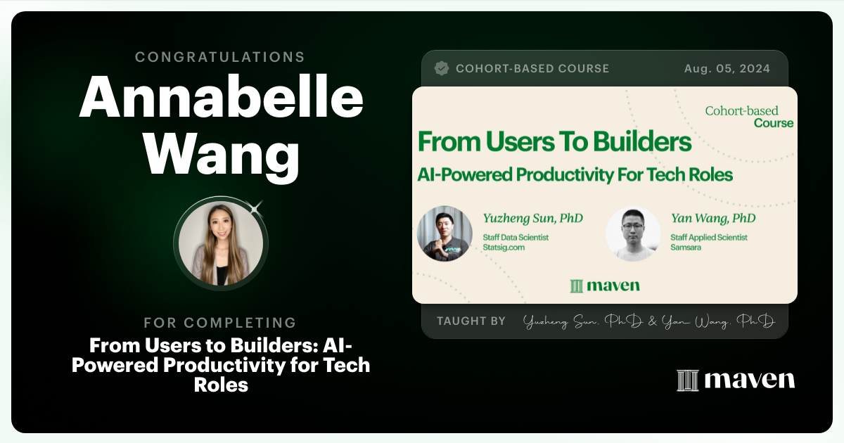 Certificate of Completion for Build with AI: Mindset, Habits & Tools for the Next 20 Years