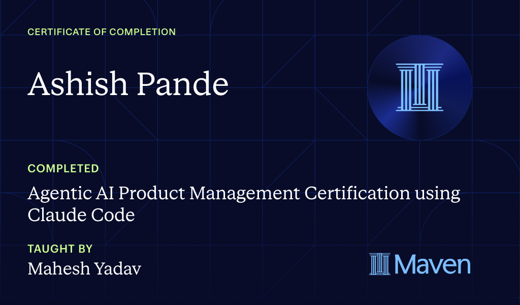 Certificate for Master Agentic AI for PMs with Official Anthropic Claude Certifications