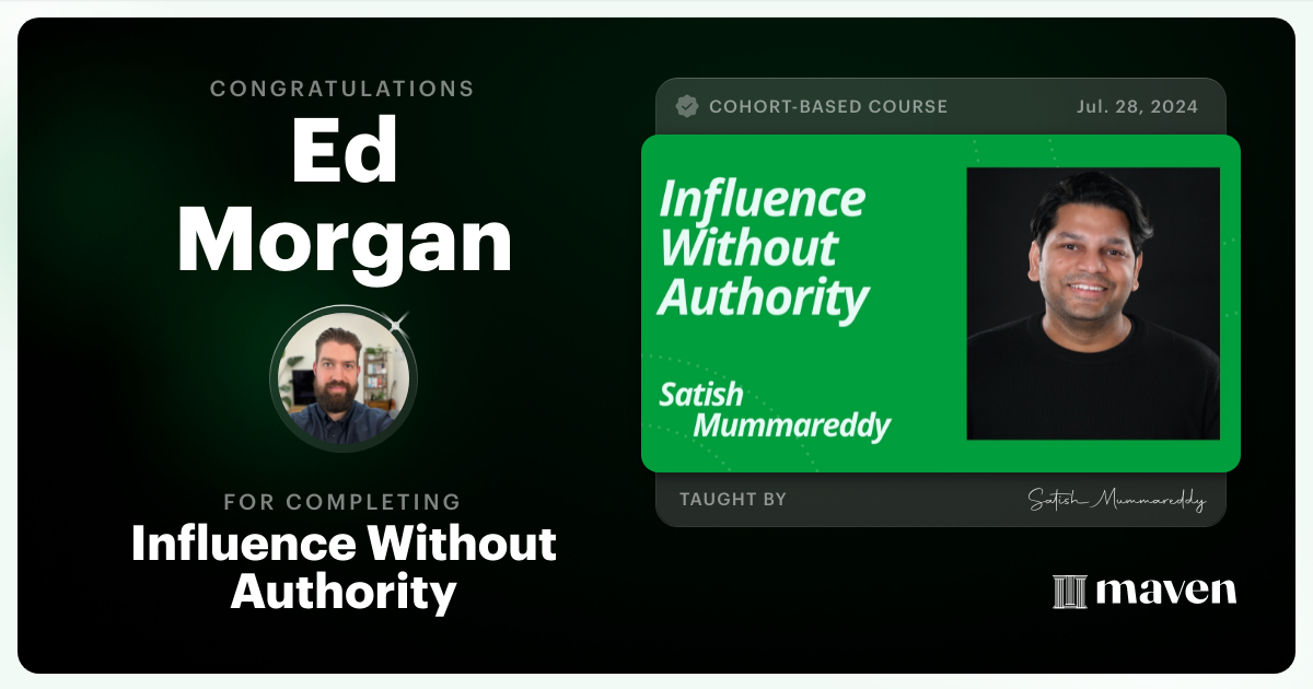 Certificate of Completion for Influence Without Authority