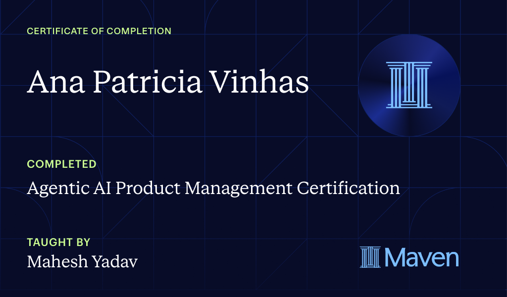 Certificate for Agentic AI Product Management Certification
