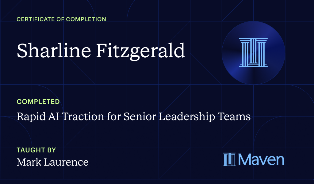 Certificate for Rapid AI Traction for Senior Leadership Teams