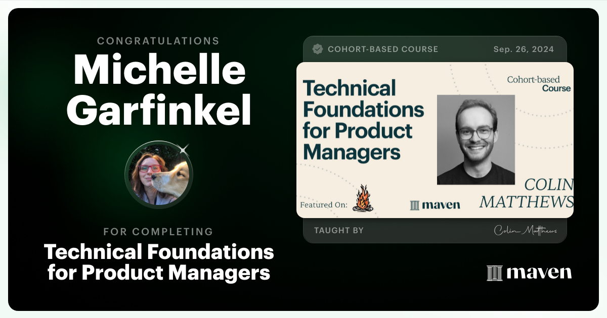 Certificate of Completion for Technical Foundations for Product Managers