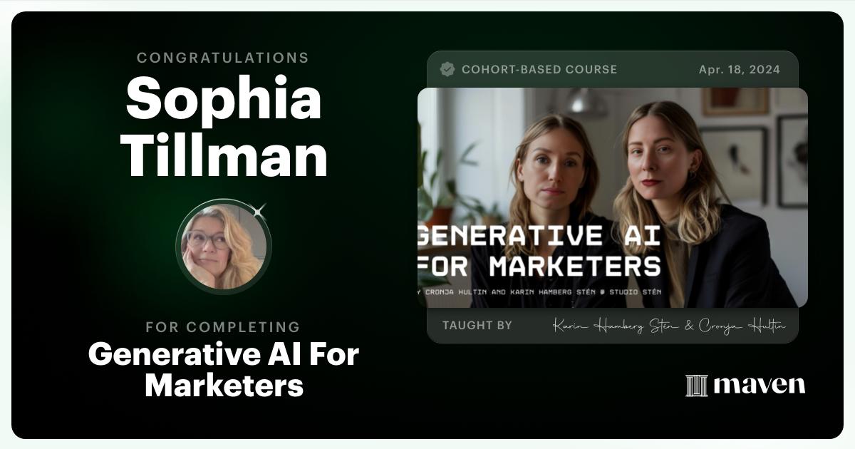 Certificate of Completion for Generative AI For Marketers