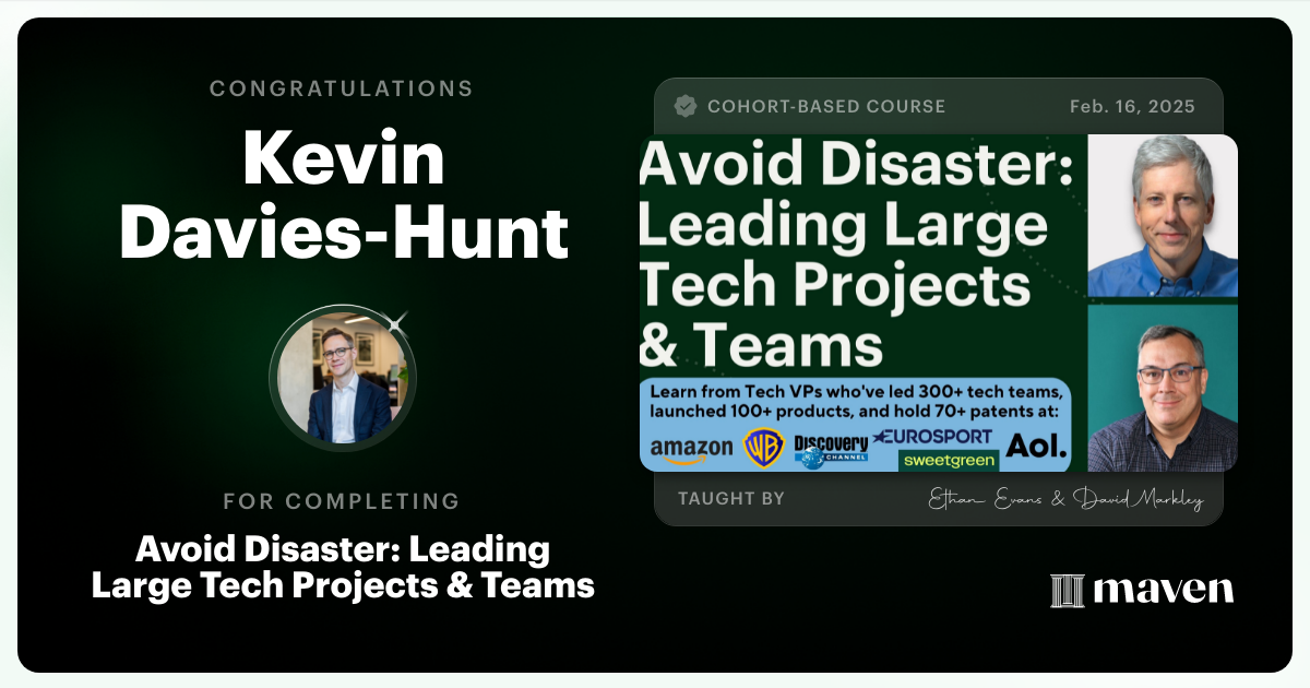 Certificate of Completion for Ship it: Avoid Failures and Lead Tech Projects to Success