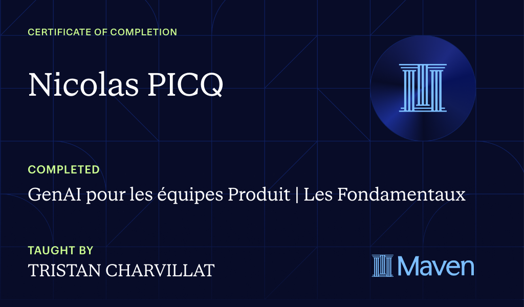 Certificate for GenAI pour les équipes Produit | Les Fondamentaux