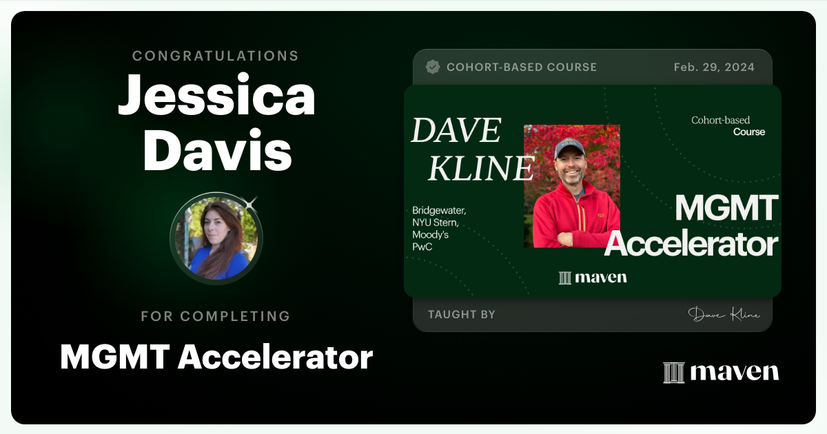 Certificate of Completion for MGMT Accelerator: AI-Enhanced Leadership