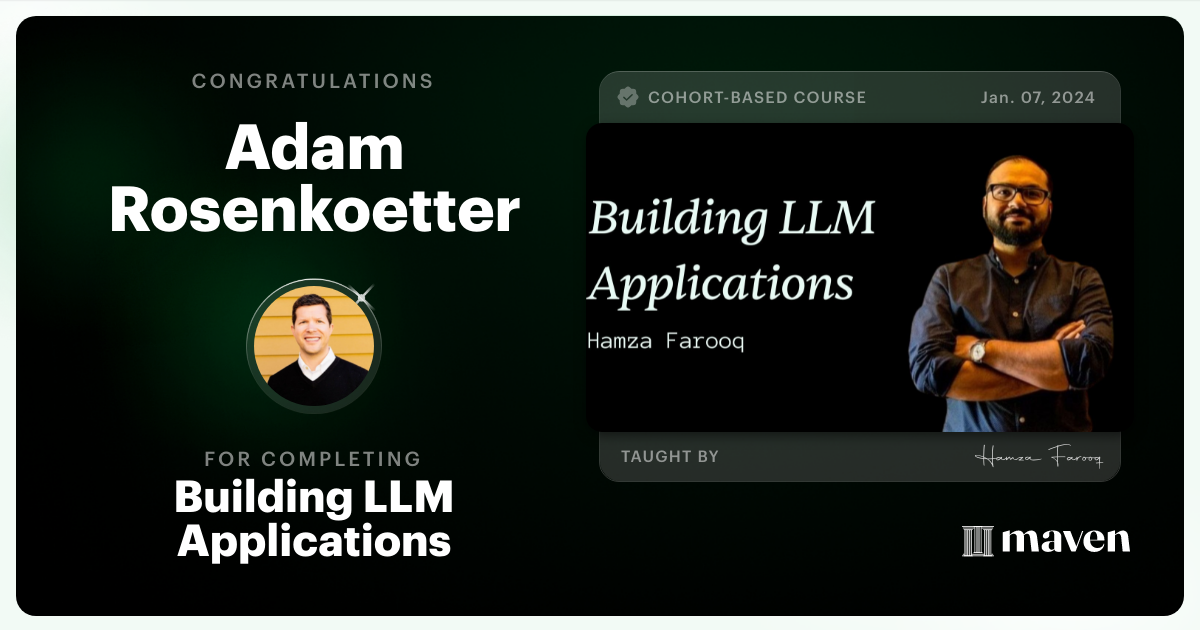 Certificate of Completion for Agentic AI System Design for PMs