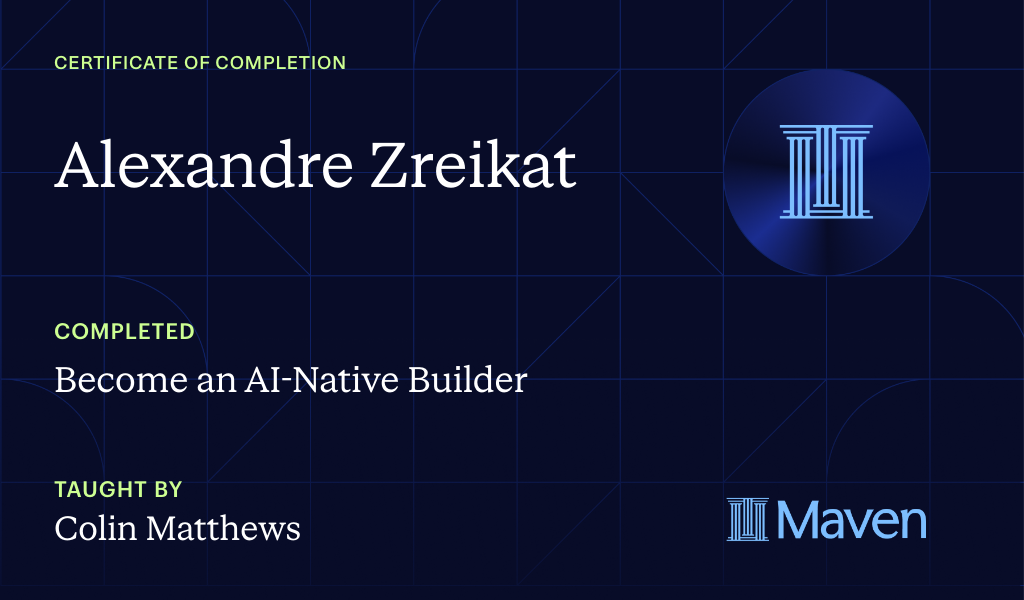 Certificate for Become an AI-Native Builder