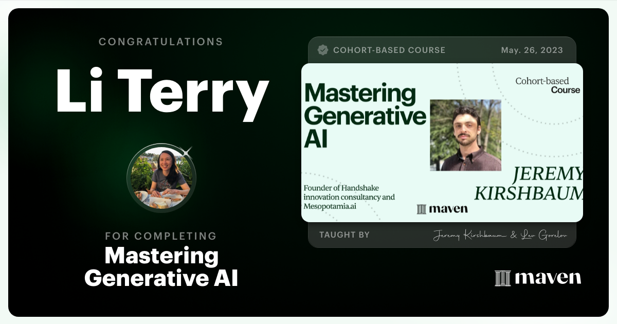 Certificate of Completion for Scale Business Intelligence with AI