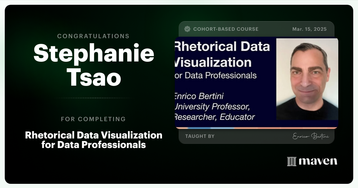 Certificate of Completion for Think Effectively with Data Visualization