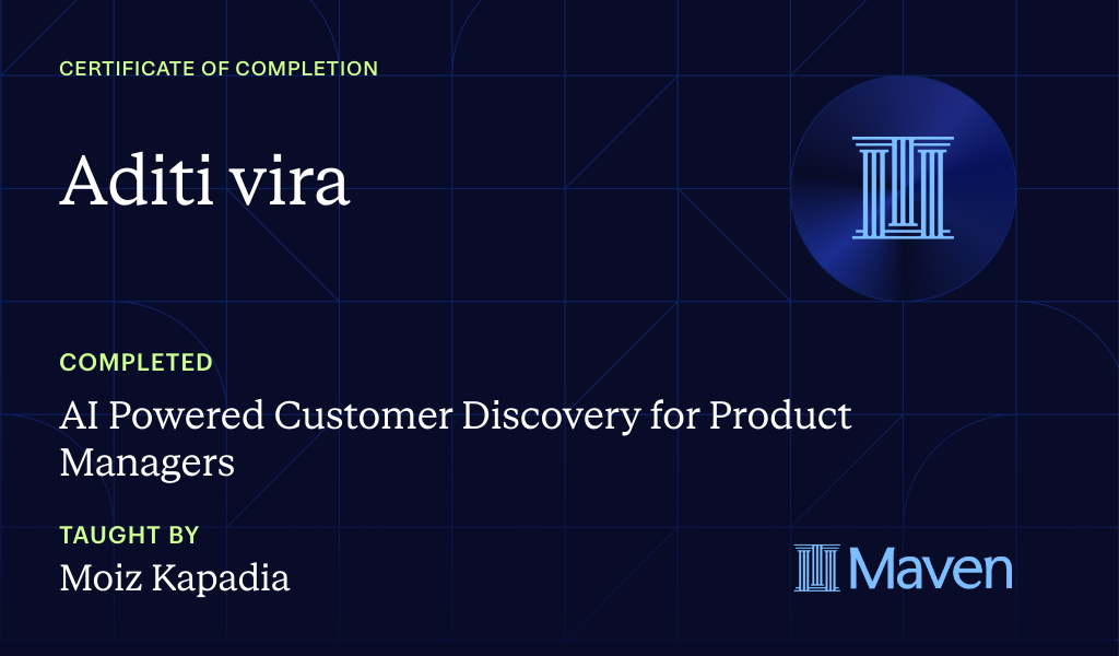 Certificate for Build With Conviction: Run a Customer Discovery sprint with Claude