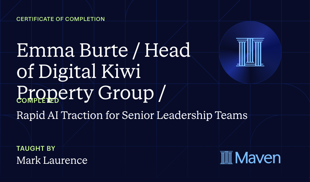 Certificate for Rapid AI Traction for Senior Leadership Teams