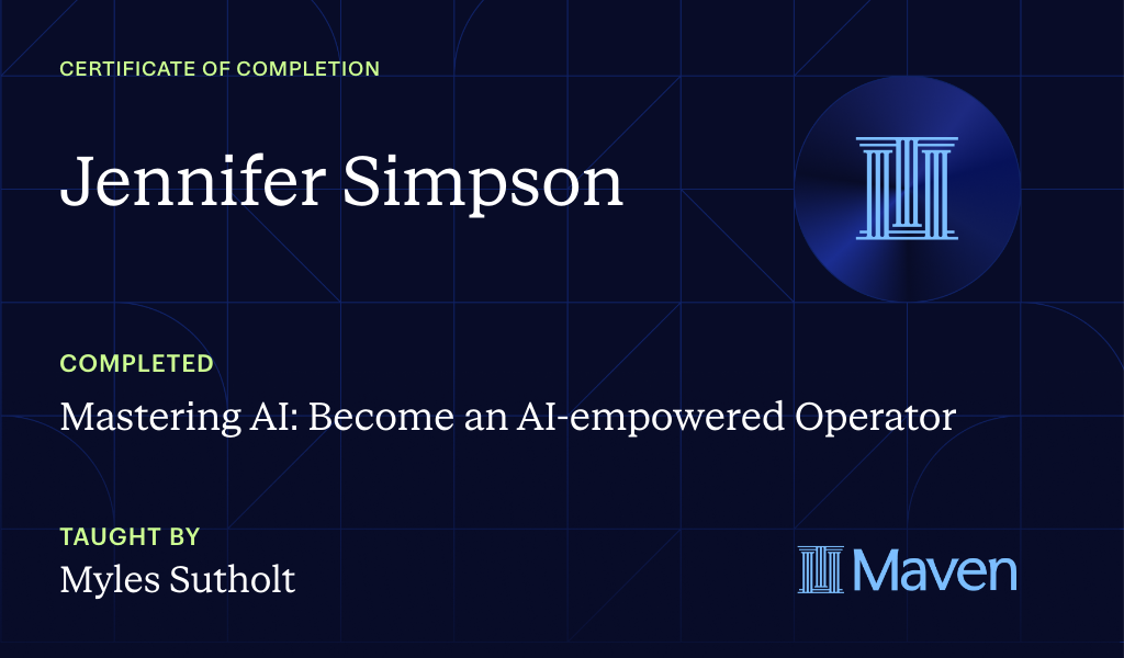 Certificate for Mastering AI: Become an AI-empowered Operator