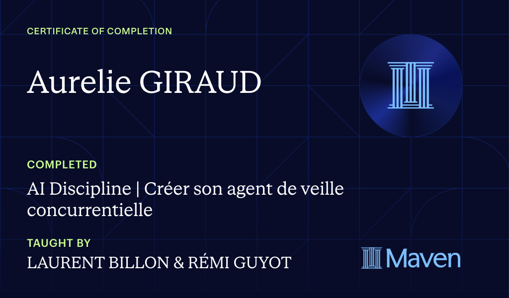 Certificate for AI Discipline | Créer son agent de veille concurrentielle