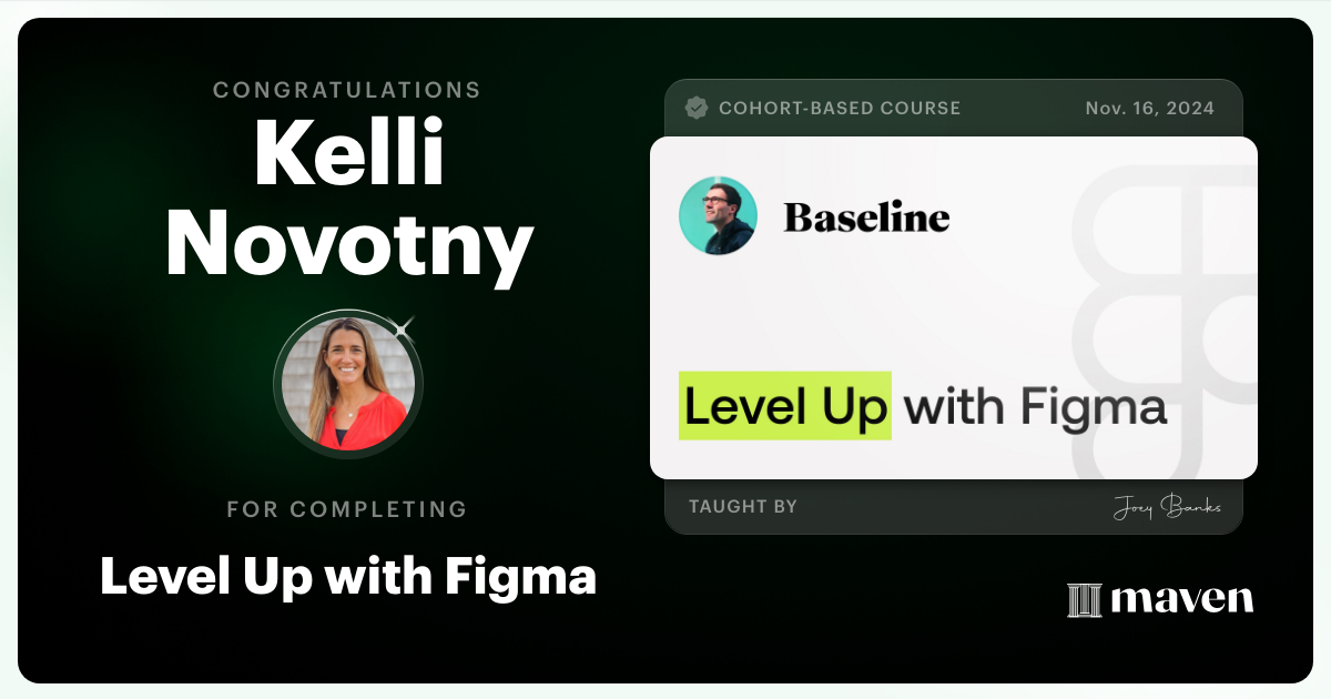 Certificate of Completion for Level Up with Figma