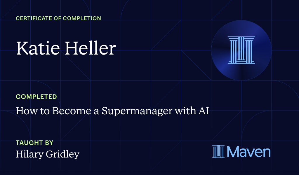 Certificate for How to Become a Supermanager with AI