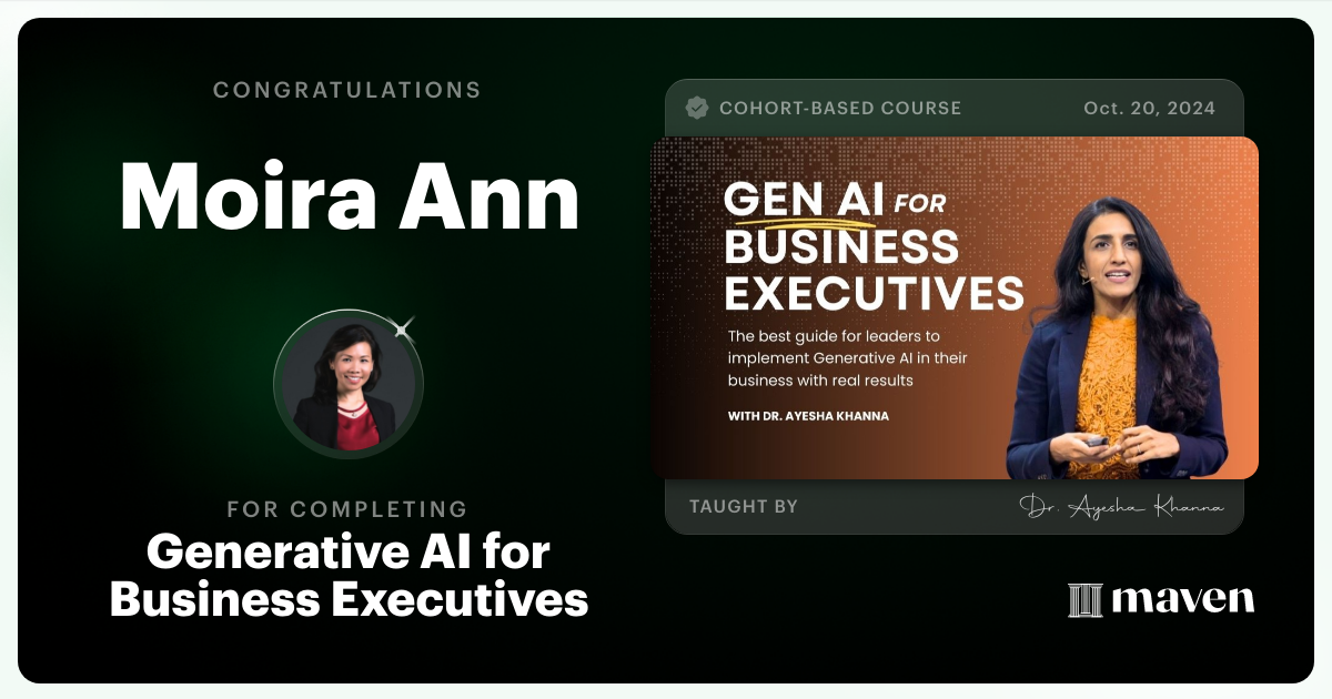 Certificate of Completion for Generative AI for Business Executives