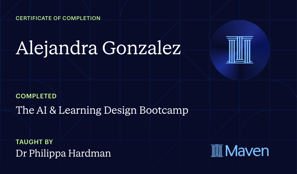 Certificate for The AI Bootcamp for L&D