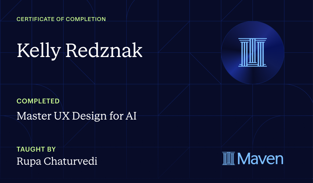 Certificate for Master UX Design for AI