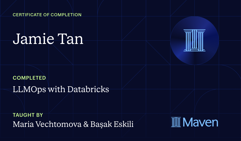 Certificate for LLMOps with Databricks