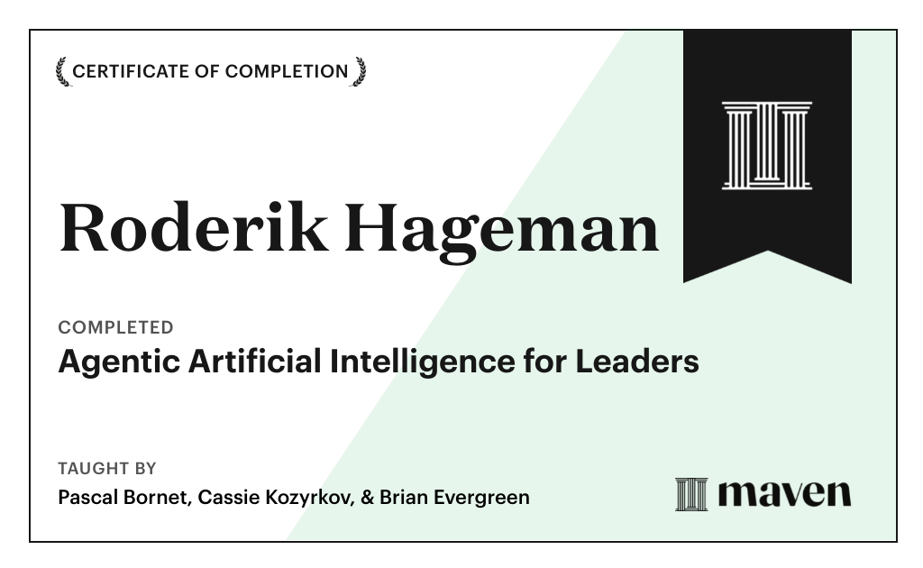 Certificate for Agentic Artificial Intelligence for Leaders