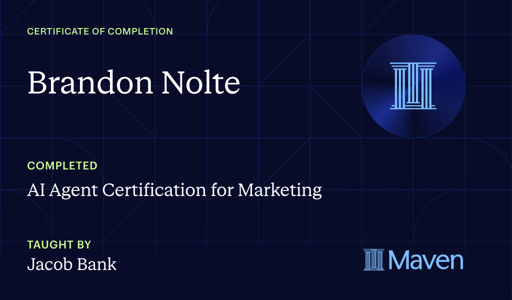 Certificate for AI Agent Certification for Marketing