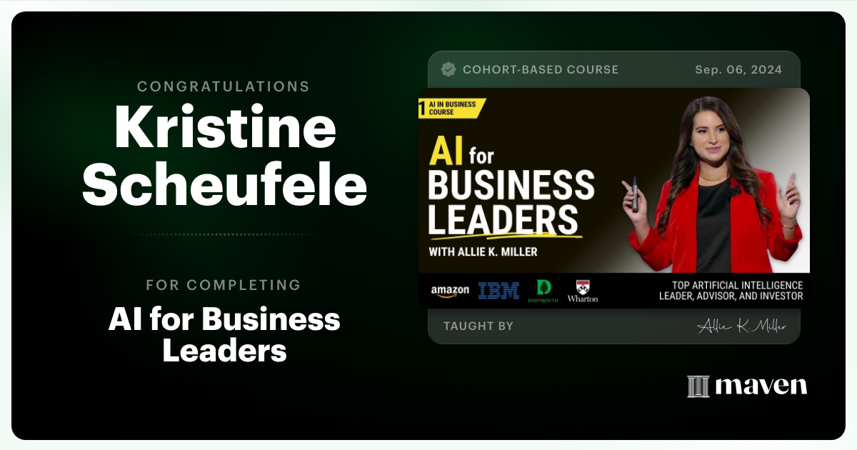 Certificate of Completion for AI for Business Leaders
