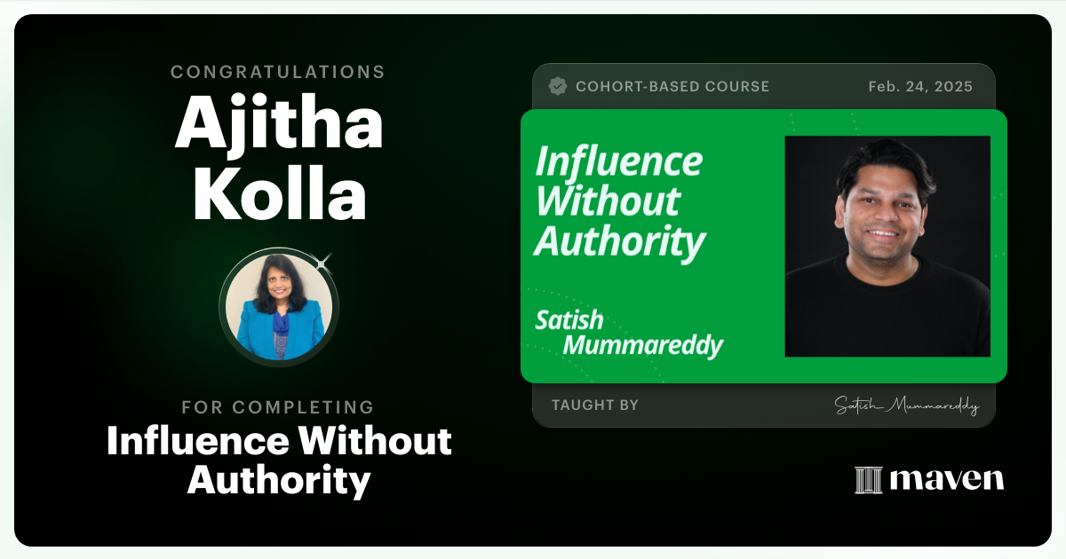 Certificate of Completion for Influence Without Authority