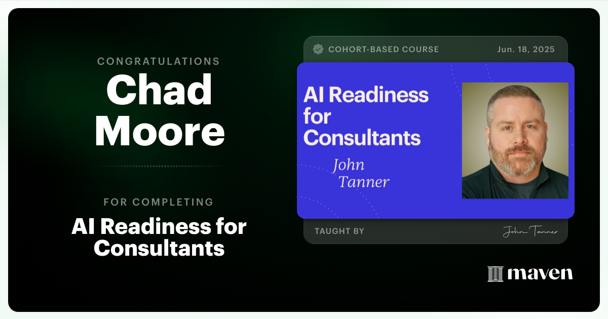 Certificate of Completion for AI Readiness for Consultants