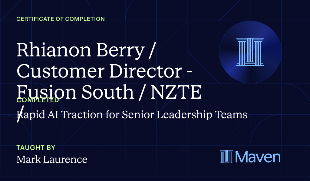 Certificate for Rapid AI Traction for Senior Leadership Teams