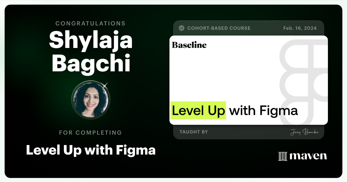 Certificate of Completion for Level Up with Figma
