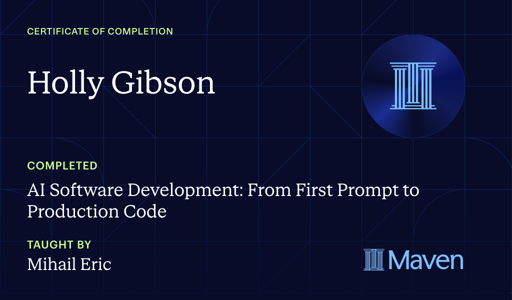Certificate for AI Software Development: From First Prompt to Production Code