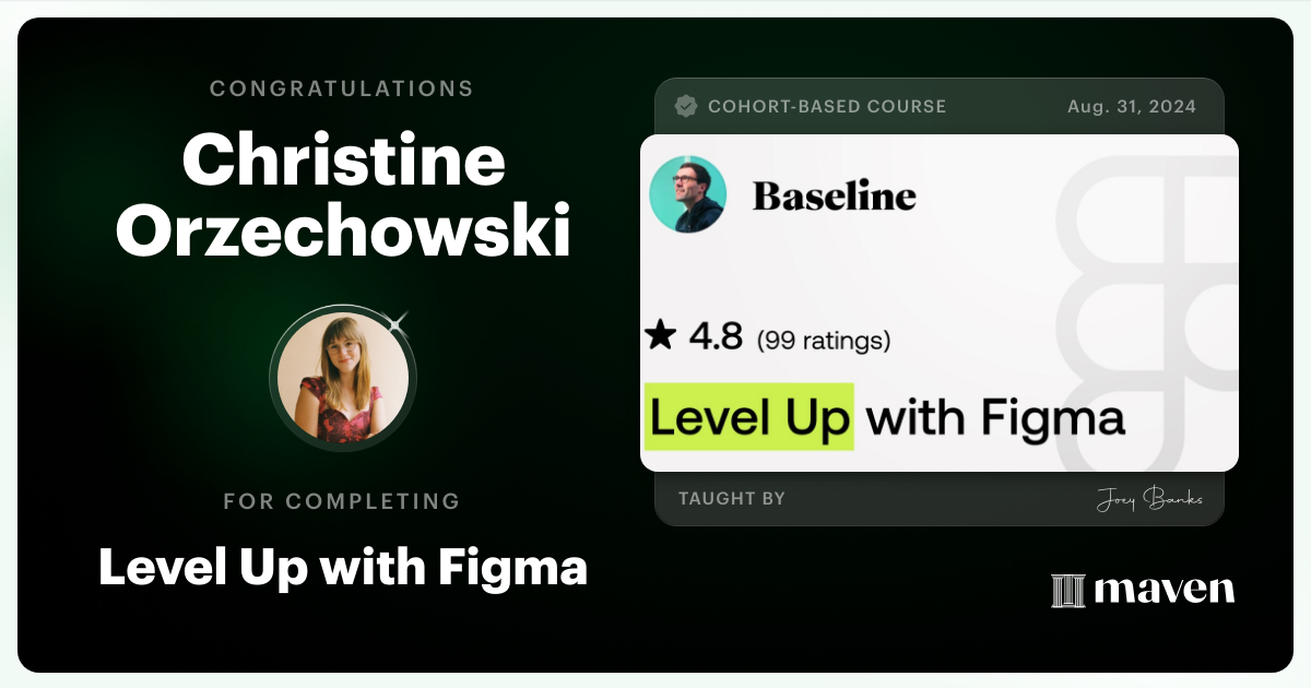 Certificate of Completion for Level Up with Figma