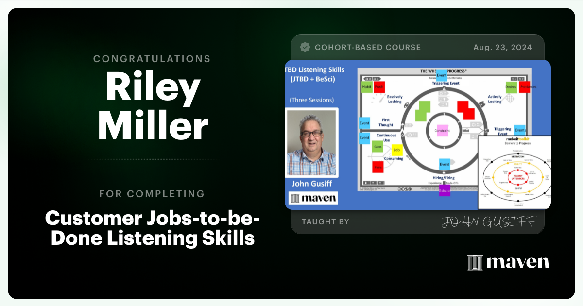 Certificate of Completion for Customer Jobs-to-be-Done Fundamentals