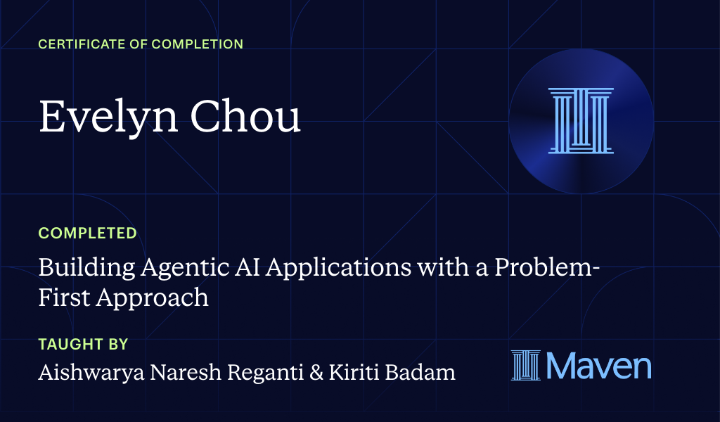Certificate for Building Agentic AI Applications with a Problem-First Approach