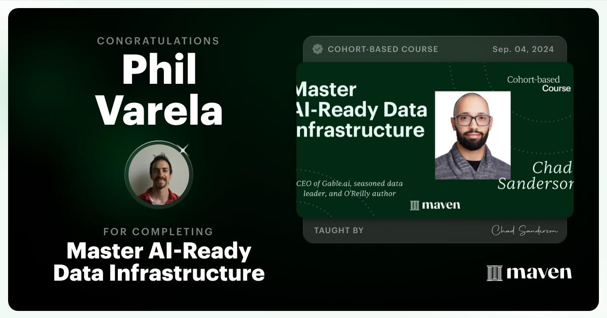 Certificate of Completion for Master AI-Ready Data Infrastructure