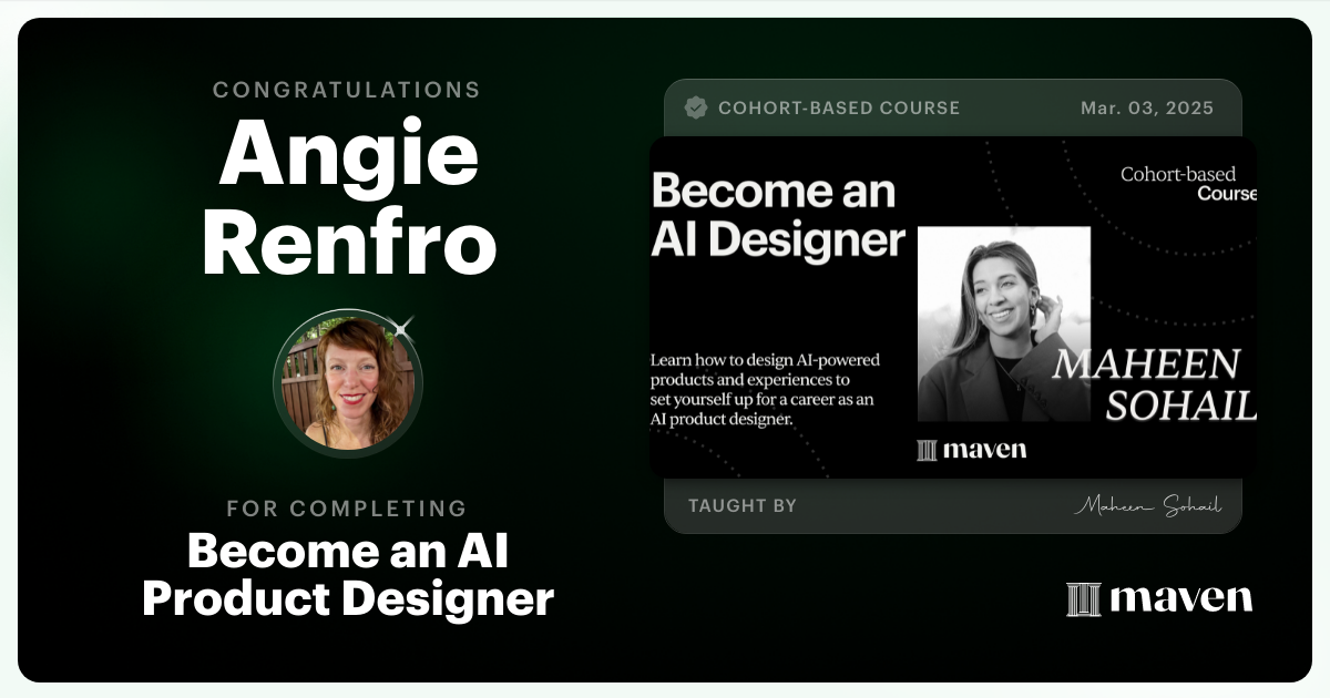 Certificate of Completion for Become an AI Product Designer
