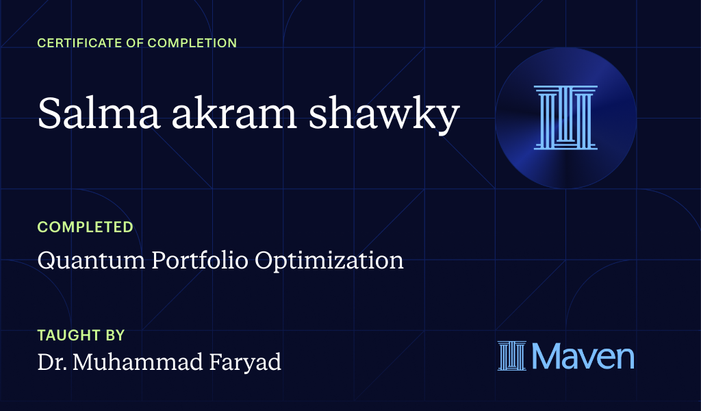 Certificate for Quantum Portfolio Optimization 