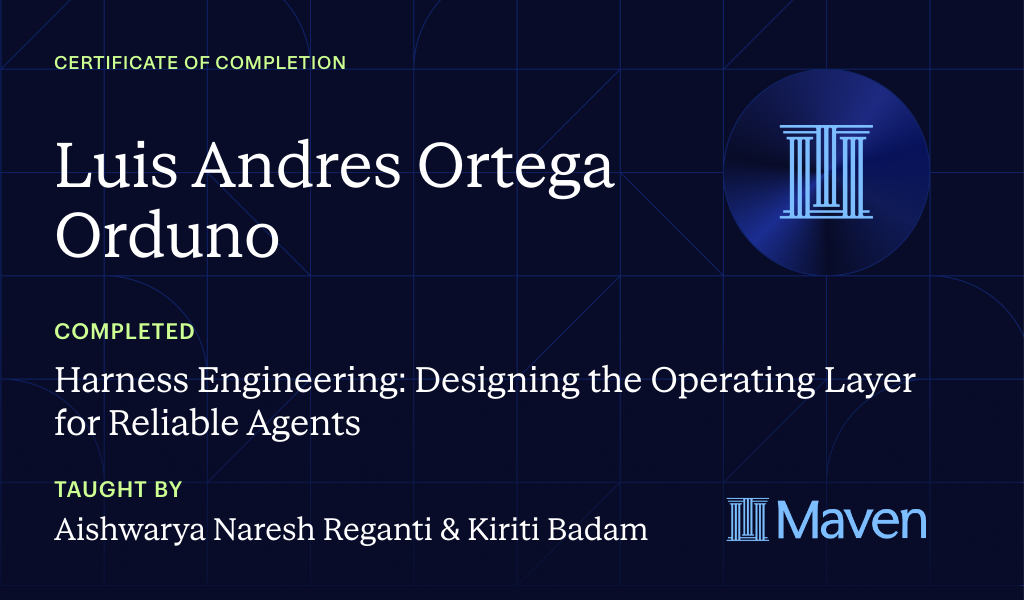 Certificate for Harness Engineering: Designing the Operating Layer for Reliable Agents