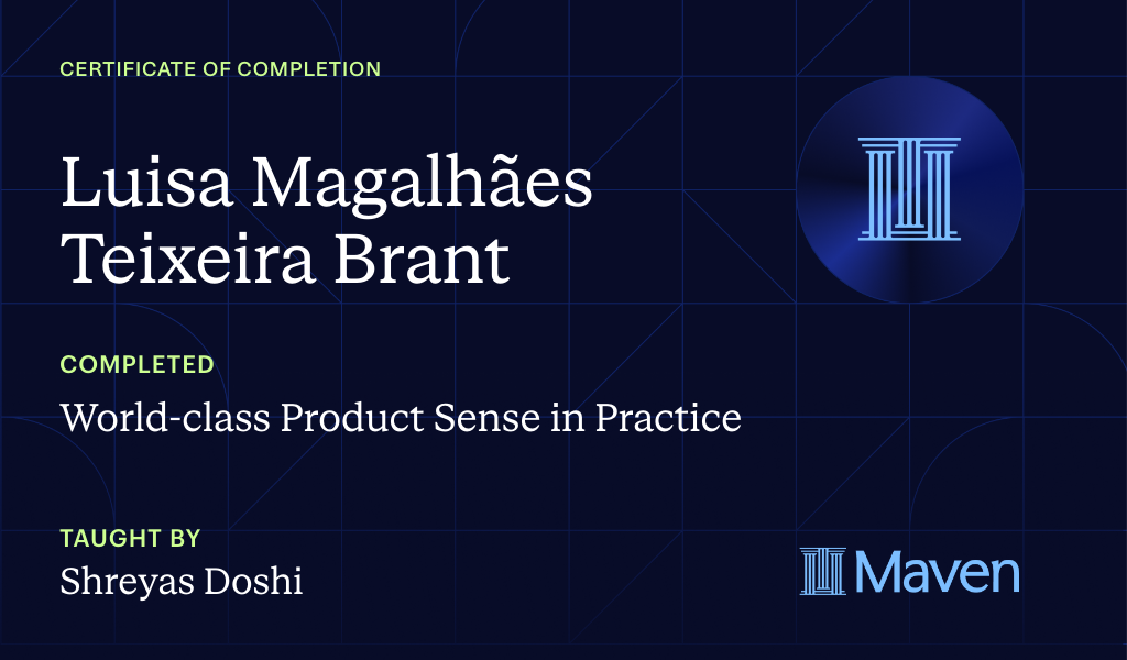Certificate for World-class Product Sense in Practice