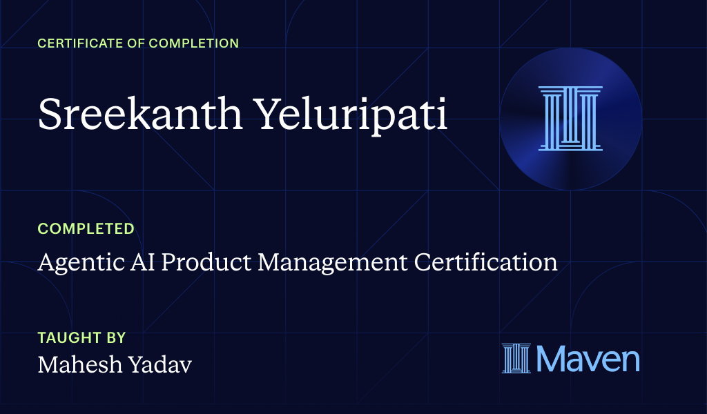 Certificate for Agentic AI Product Management Certification using Claude Code