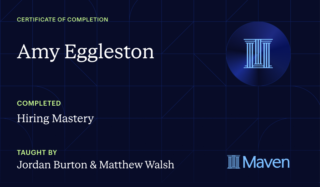 Certificate for Hiring Mastery