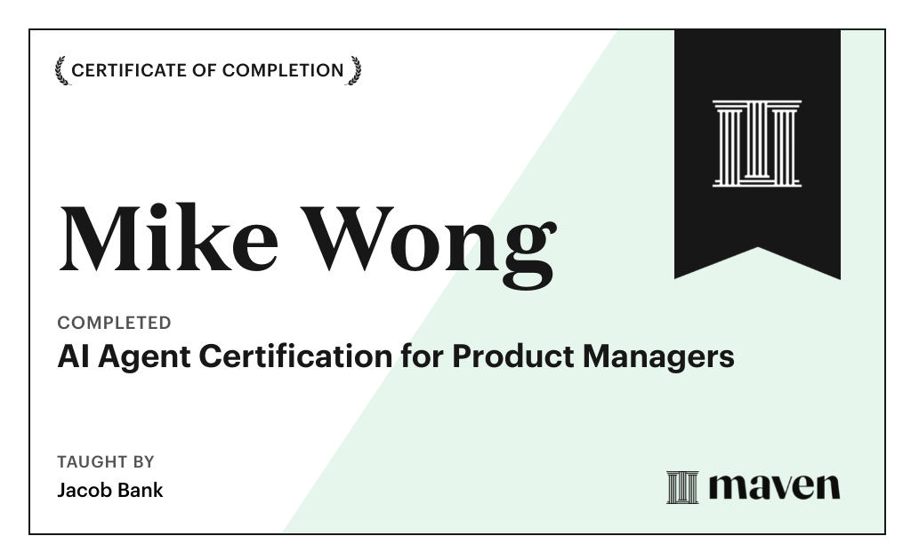 Certificate for AI Agent Certification for Product Managers